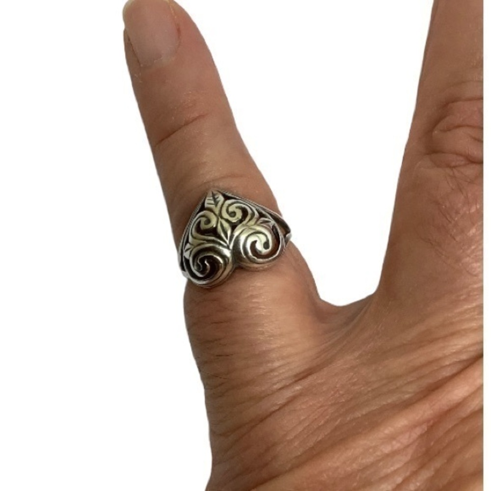 Sterling silver heart shaped ring